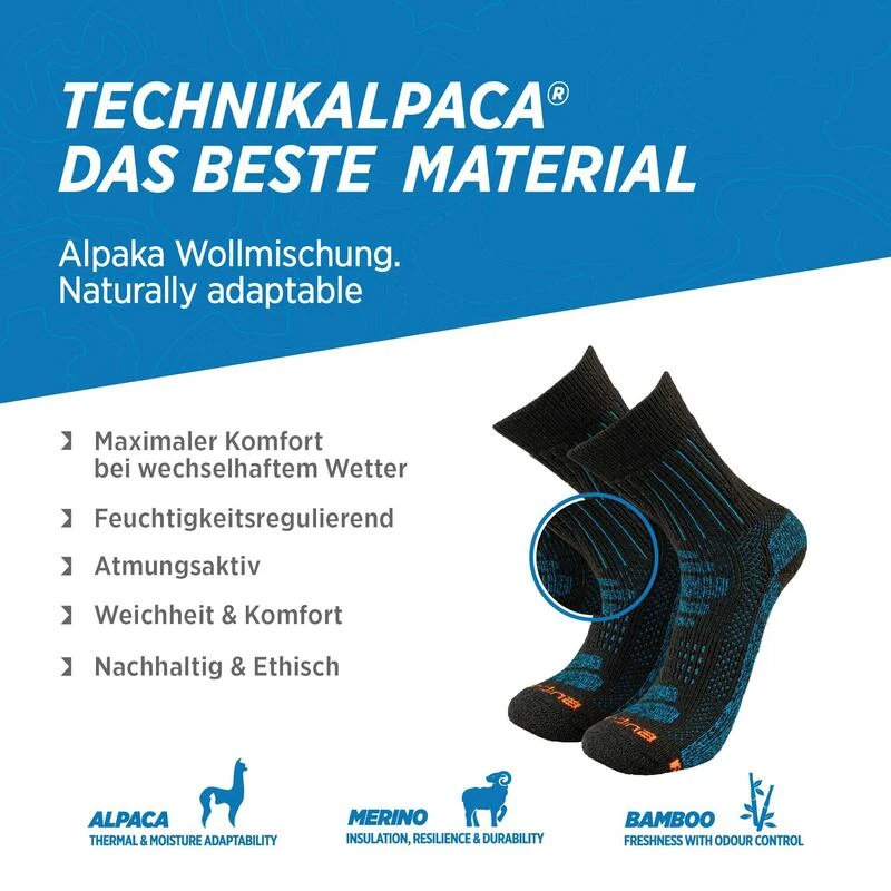 Alpaca Merino Wandelsokken: GLACIAR Extra Sterk Opgevulde Bergbeklimmersokken 6 Alpaca Merino Wandelsokken: GLACIAR Extra Sterk Opgevulde Bergbeklimmersokken - Afbeelding 4