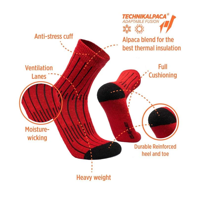 Alpaca Merino Wandelsokken MONTANA Met Zware Vulling Alpinisme Sokken 4 Alpaca Merino Wandelsokken MONTANA Met Zware Vulling Alpinisme Sokken - Afbeelding 2