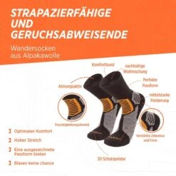 Alpaca Merino Wol Wandelsokken CAMINO Trekking-sokken, Anti-Blaren, Gedempt -ShoeFlex Verkoopwinkel alpaca merino wol wandelsokken camino trekking sokken anti blaren gedempt 1
