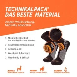 Alpaca Merino Wol Wandelsokken CAMINO Trekking-sokken, Anti-Blaren, Gedempt -ShoeFlex Verkoopwinkel alpaca merino wol wandelsokken camino trekking sokken anti blaren gedempt 3