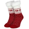 Anti-slip Huissokken | Gevoerde Sokken | Rood -ShoeFlex Verkoopwinkel anti slip huissokken gevoerde sokken rood