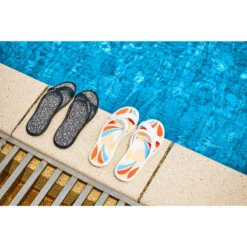 Badslippers Voor Zwemsport Dames Slap 500 13 Badslippers Voor Zwemsport Dames Slap 500 -ShoeFlex Verkoopwinkel badslippers voor zwembad dames slap 500 lea wit beige 4