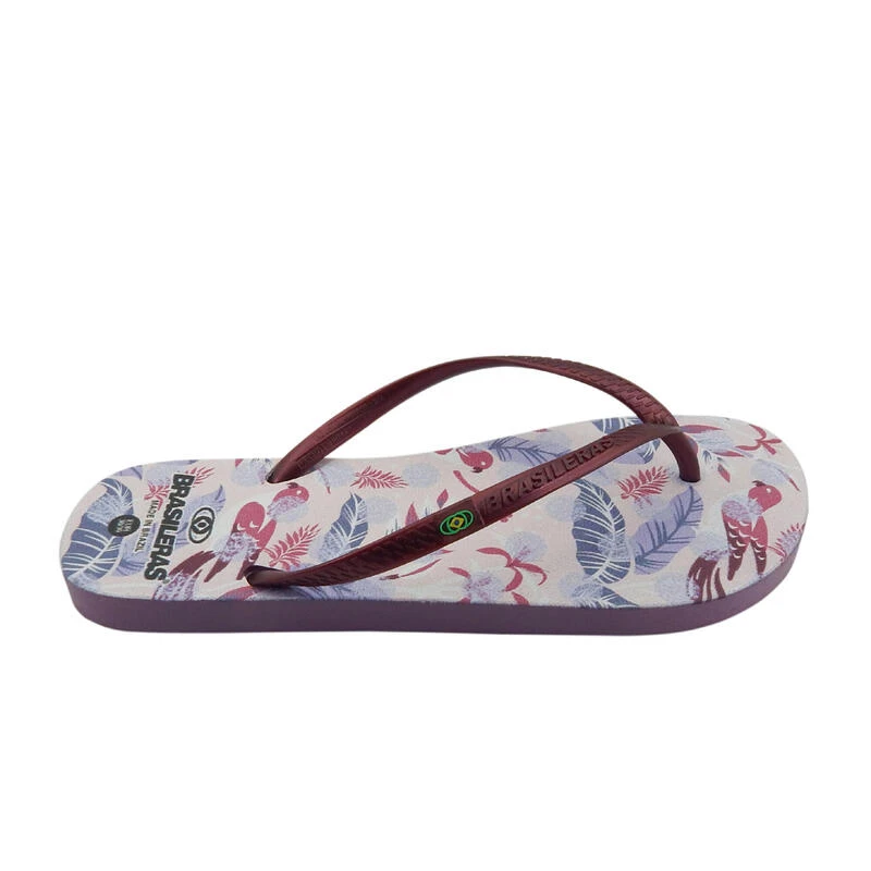 Dames Strand Teenslippers Brasileras Bordeaux Gekleurde Rubber Zolen 5 Dames Strand Teenslippers Brasileras Bordeaux Gekleurde Rubber Zolen - Afbeelding 3