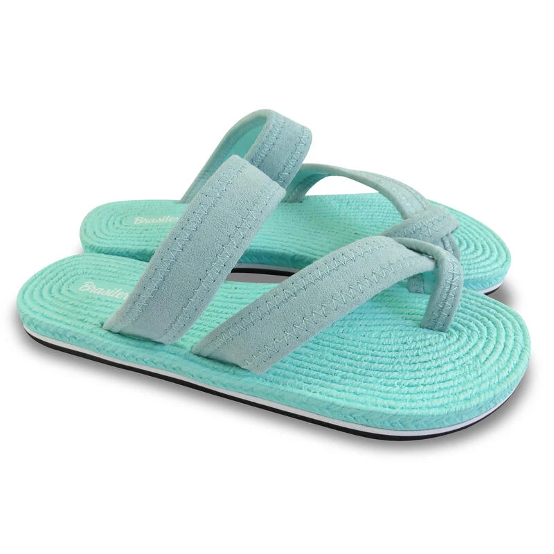 Damesstrandslippers In Aquagroen Met Rubberen Zolen 6 Damesstrandslippers In Aquagroen Met Rubberen Zolen - Afbeelding 4