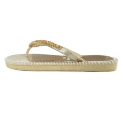 Goudkleurige Teenslippers Voor Dames Met Rubberen Zolen -ShoeFlex Verkoopwinkel goudkleurige teenslippers voor dames met rubberen zolen 1