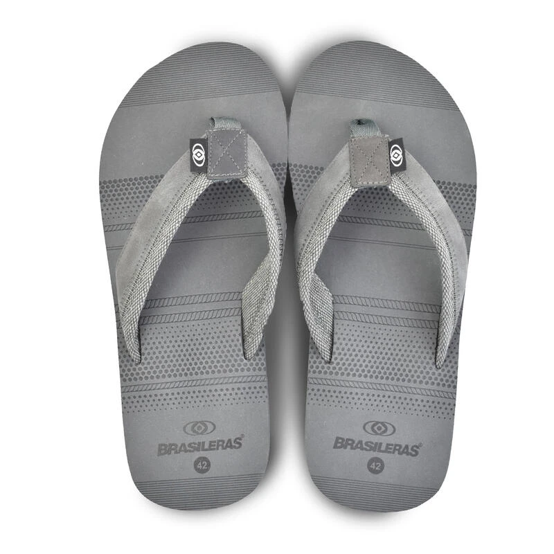 Herenstrand Teenslippers Brasileras In Grijs Met Rubberen Zool 5 Herenstrand Teenslippers Brasileras In Grijs Met Rubberen Zool - Afbeelding 3