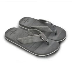 Herenstrand Teenslippers Brasileras In Grijs Met Rubberen Zool