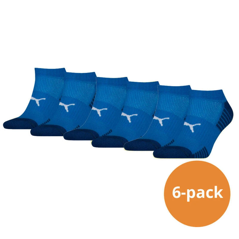 Puma Sport Sneakersokken Cushioned 6-pack Blauw 2 Puma Sport Sneakersokken Cushioned 6-pack Blauw