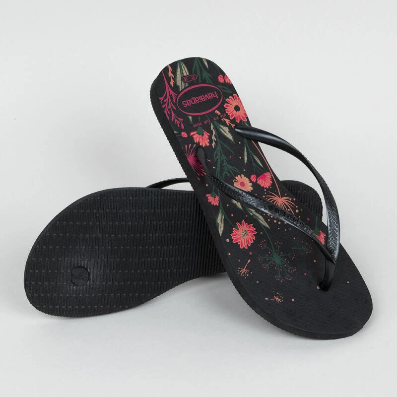 Havaianas Slippers Voor Dames Slim Floral Zwart 6 Havaianas Slippers Voor Dames Slim Floral Zwart - Afbeelding 4