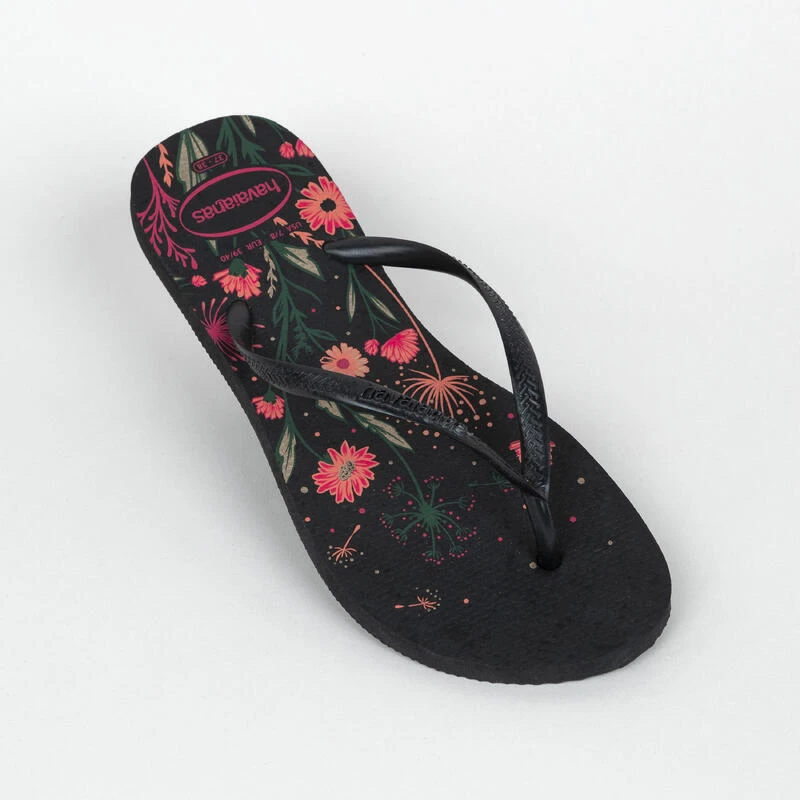 Havaianas Slippers Voor Dames Slim Floral Zwart 3 Havaianas Slippers Voor Dames Slim Floral Zwart