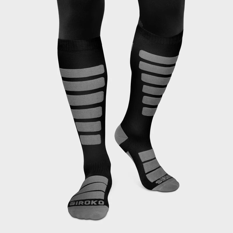Sokken Wintersport SIROKO Aoraki Black Zwart Heren En Dames 3 Sokken Wintersport SIROKO Aoraki Black Zwart Heren En Dames