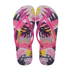 Strandslippers Voor Dames In Fuchsia Kleur Met Rubberen Zolen -ShoeFlex Verkoopwinkel strandslippers voor dames in fuchsia kleur met rubberen zolen 1