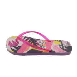 Strandslippers Voor Dames In Fuchsia Kleur Met Rubberen Zolen -ShoeFlex Verkoopwinkel strandslippers voor dames in fuchsia kleur met rubberen zolen 3