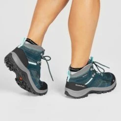 Quechua Waterdichte Bergwandelschoenen Voor Dames MH100 Mid -ShoeFlex Verkoopwinkel waterdichte bergwandelschoenen voor dames mh100 mid turquoise 4