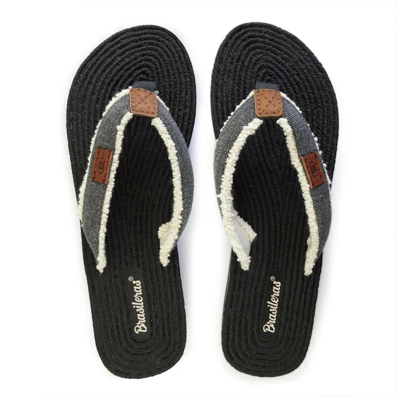 Zwarte Damesstrandslippers Met Rubberen Zool 4 Zwarte Damesstrandslippers Met Rubberen Zool - Afbeelding 2