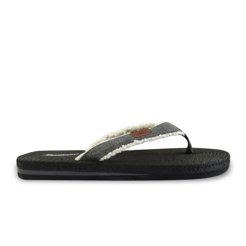 Zwarte Damesstrandslippers Met Rubberen Zool 5 Zwarte Damesstrandslippers Met Rubberen Zool - Afbeelding 3