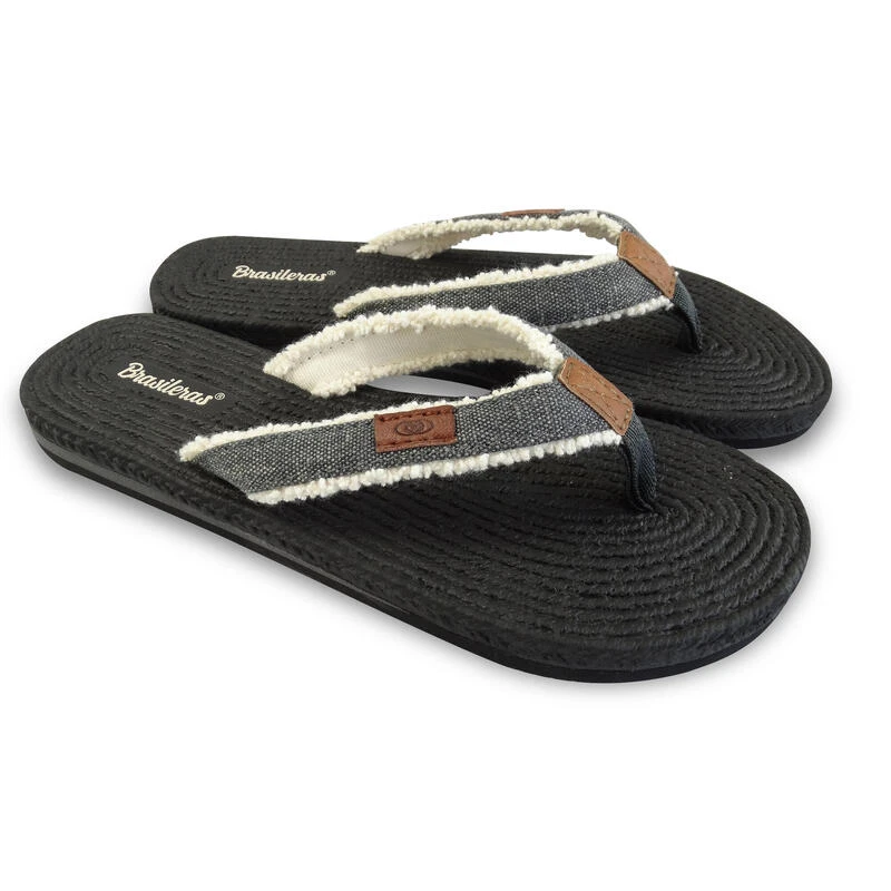 Zwarte Damesstrandslippers Met Rubberen Zool 6 Zwarte Damesstrandslippers Met Rubberen Zool - Afbeelding 4